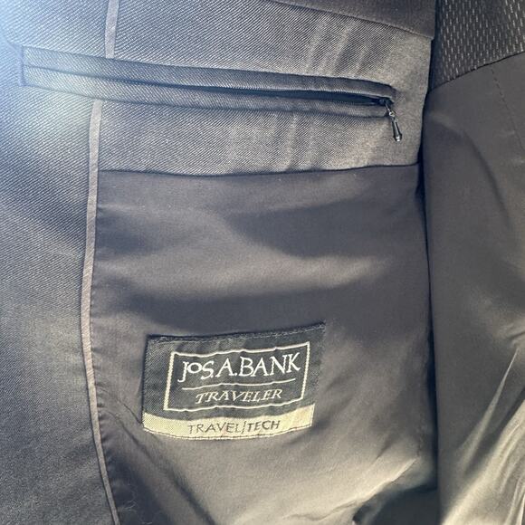Jos A Bank Men’s 42 X Long Travelers Tech Blazer Gray Wool Stretch Slim Fit EUC - Picture 4 of 9